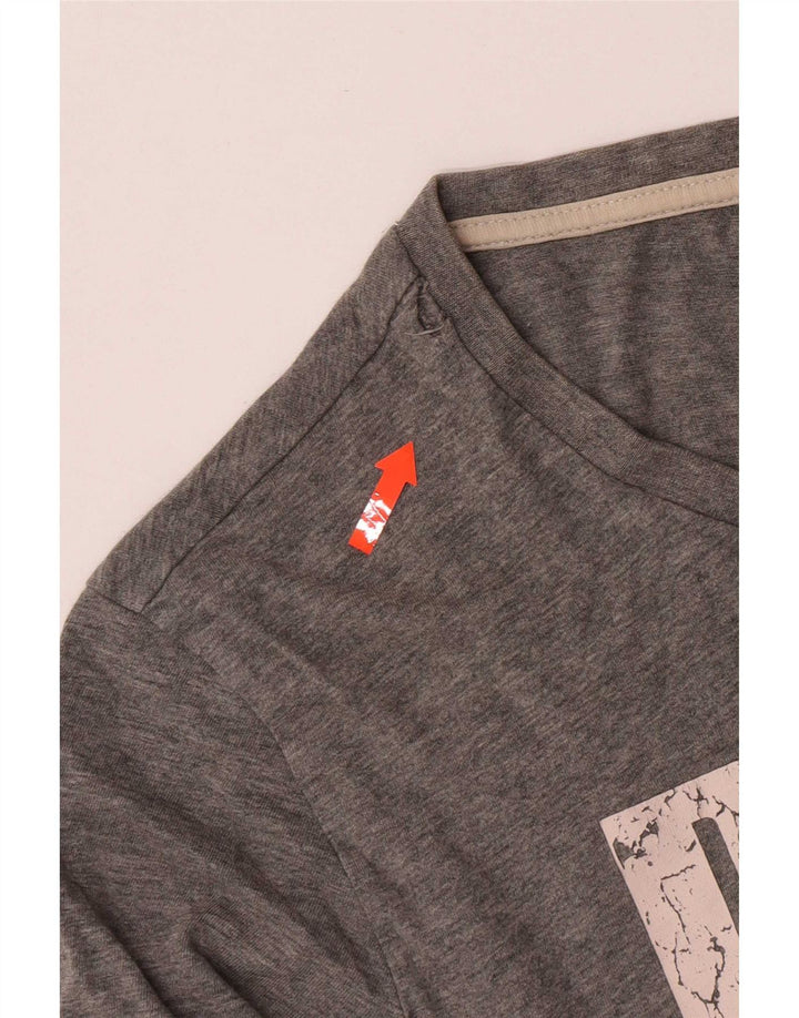 Puma Camiseta Masculina Graphic Top Pequeno Algodão Cinza