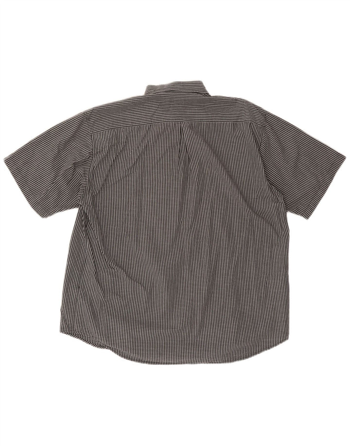 Camisa masculina de manga curta FILA XL preta xadrez algodão