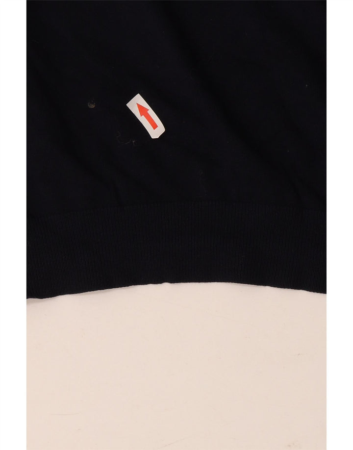 Zara Suéter masculino com gola redonda grande azul marinho