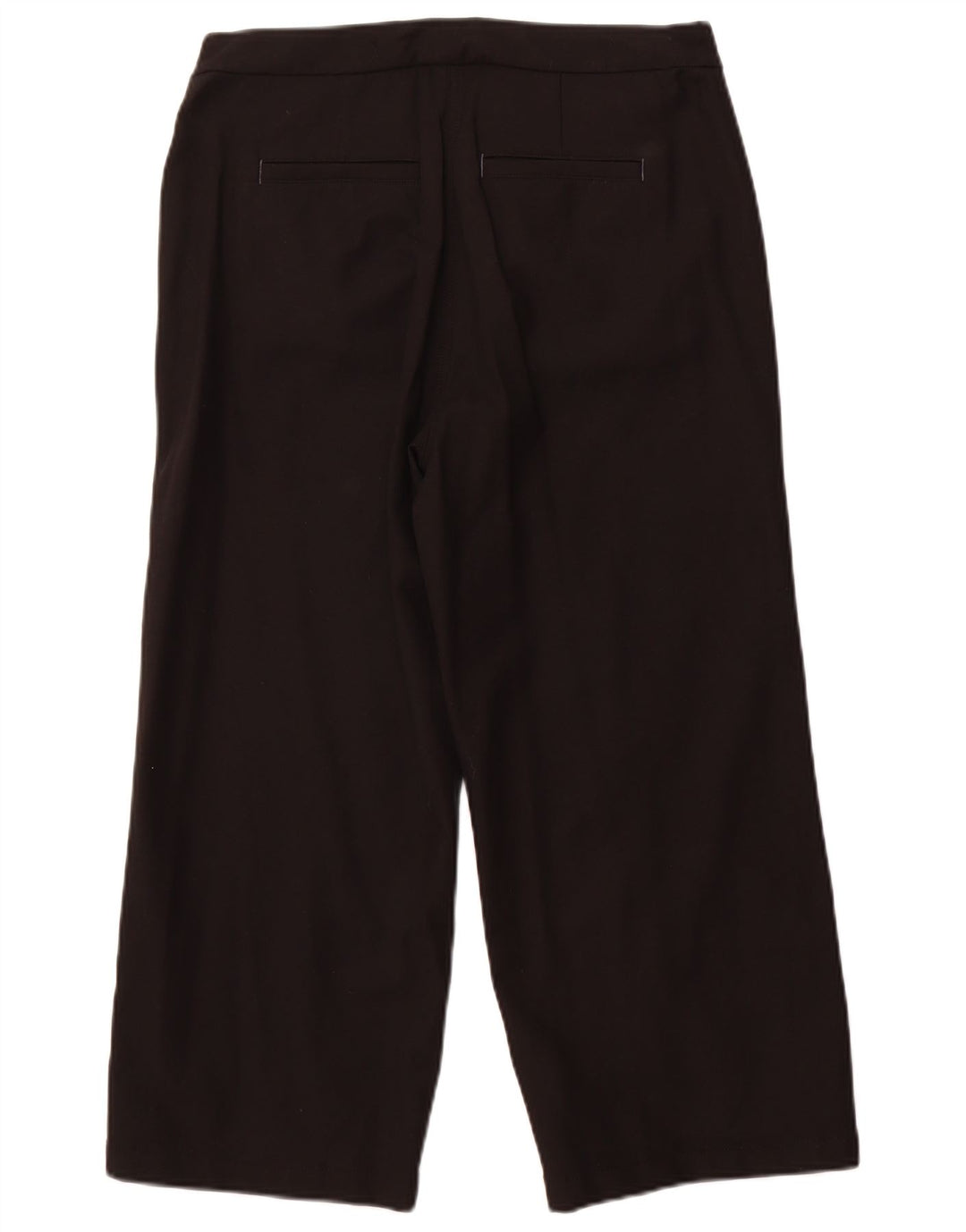 Calças recortadas femininas White Stuff UK 12 médio W32 L24 algodão preto