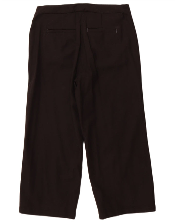 Calças recortadas femininas White Stuff UK 12 médio W32 L24 algodão preto