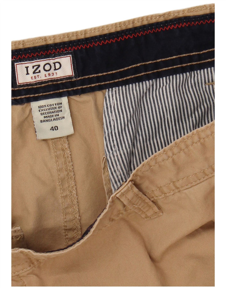 Shorts cargo masculino Izod W40 XL algodão bege