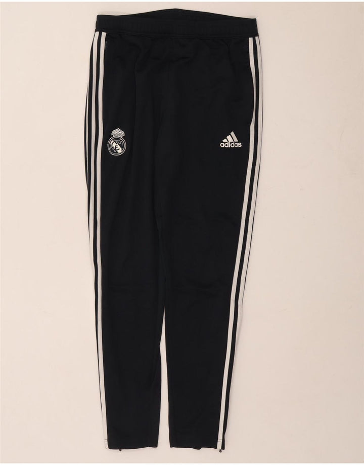Adidas Mens Real Madrid Calças de treino Médio Preto Poliéster