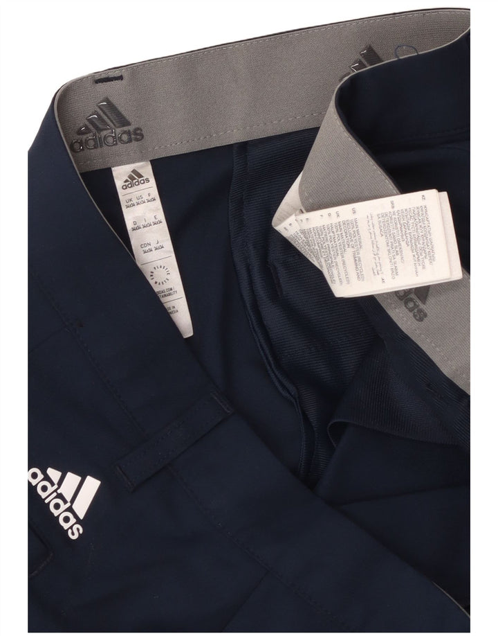 Adidas Mens Slim Chino Calças W34 L34 Azul Marinho Poliéster