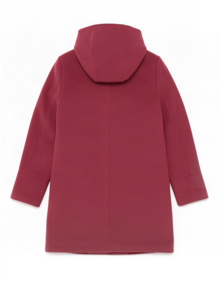 Casaco Duffle Feminino com Capuz Marks & Spencer Reino Unido 10 Pequeno Poliéster Borgonha