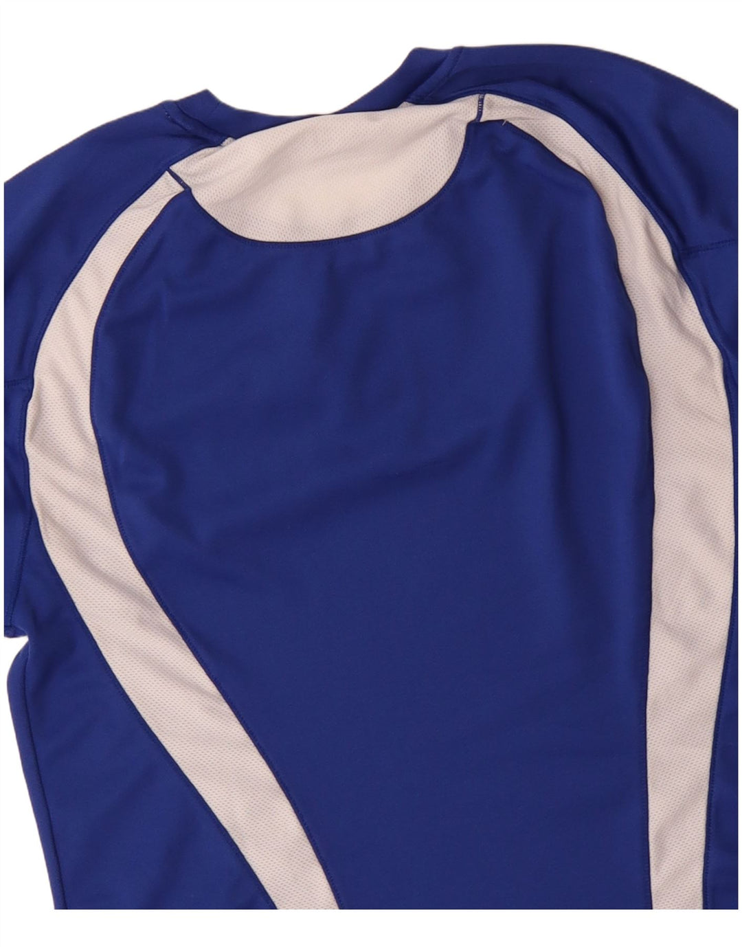Top feminino Asics manga comprida UK 12 poliéster colorblock azul médio