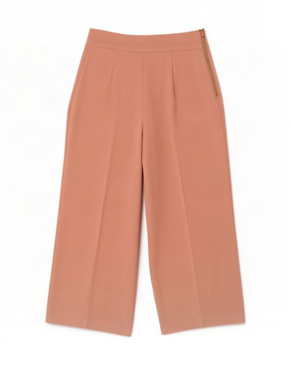 Zara Calça feminina casual cintura alta perna larga XS W24 L25 rosa