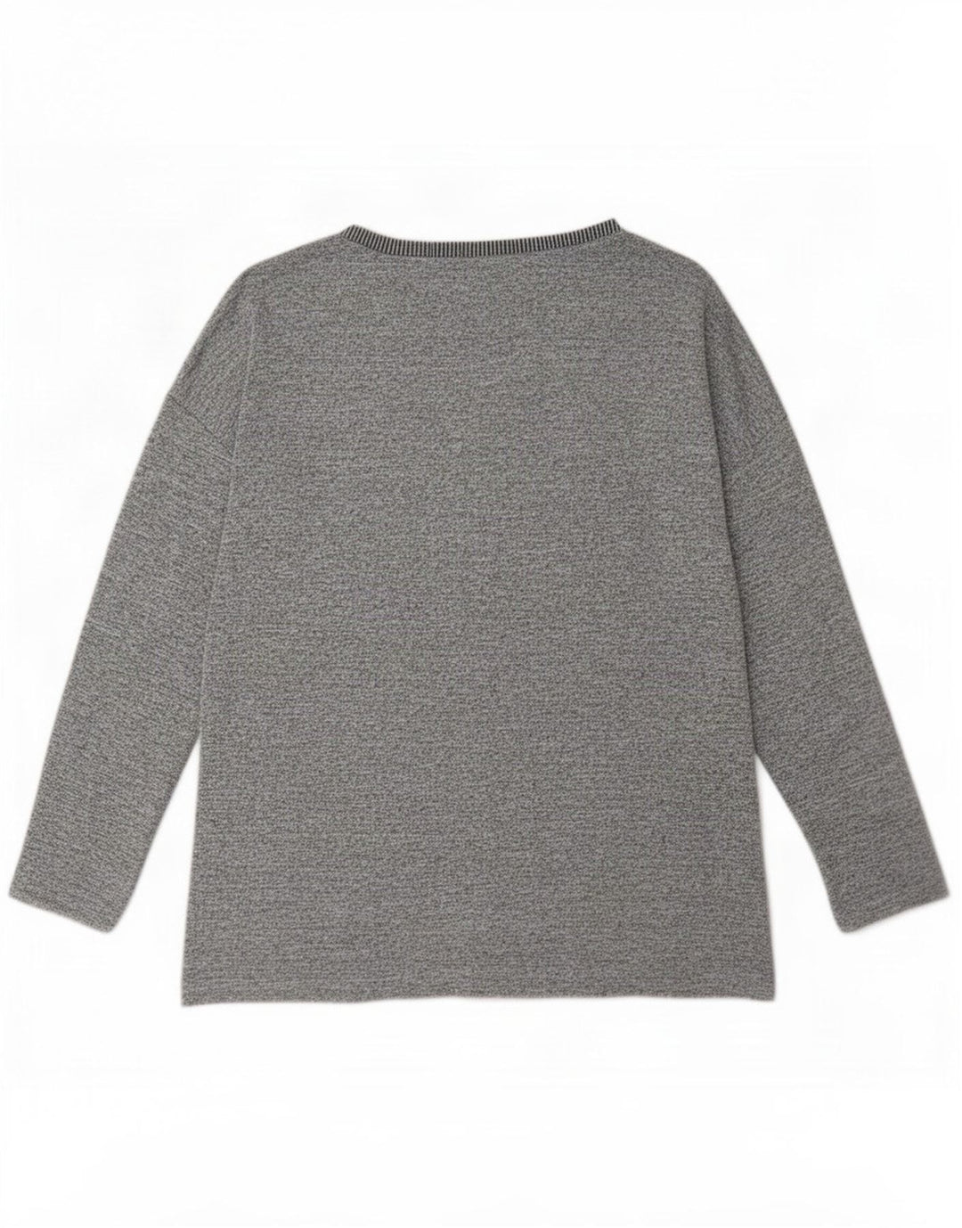 Top feminino Oasis de manga comprida UK 14 poliéster colorblock cinza médio