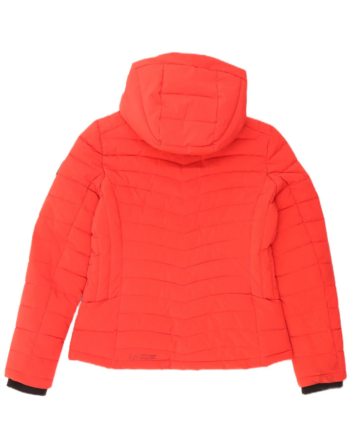 Jaqueta acolchoada com capuz superdimensionada feminina Superdry UK 10 poliéster vermelho pequeno