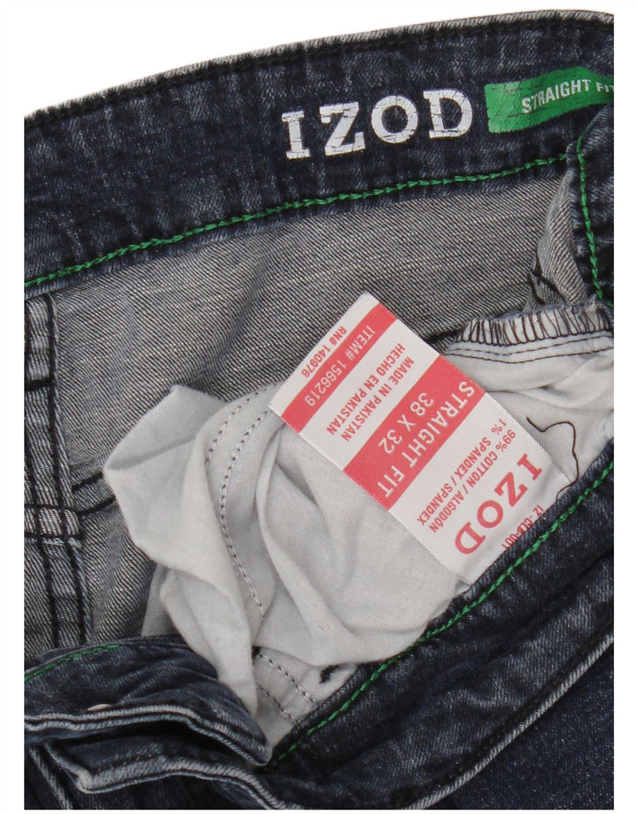 Calça jeans reta masculina Izod W38 L32 algodão azul