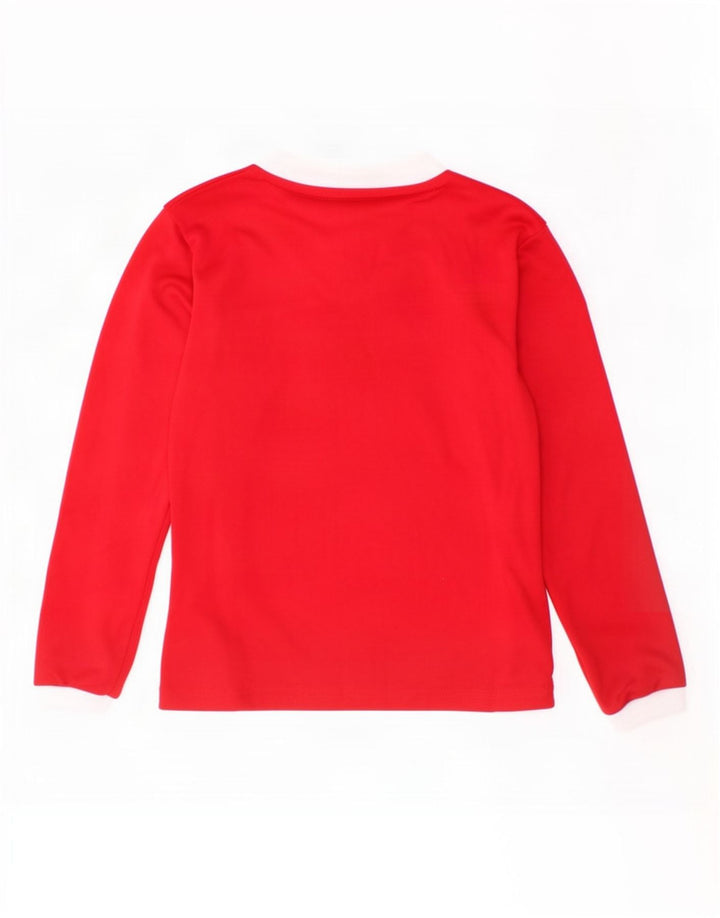 Adidas Meninos Climalite Top Manga Comprida 7-8 Anos Pequeno Colorblock Vermelho