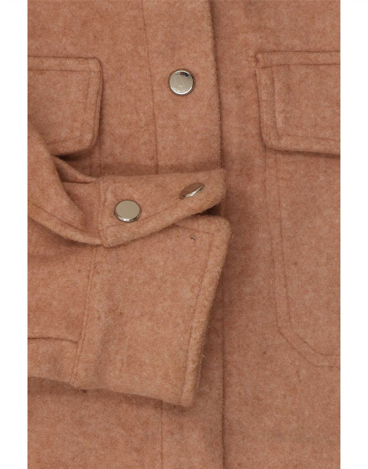 Zara Womens Shacket Oversized Jacket UK 14 Médio Rosa Poliéster