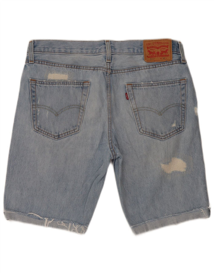 Shorts jeans masculino Levi's 511 Slim Fit desgastado W33 algodão azul médio