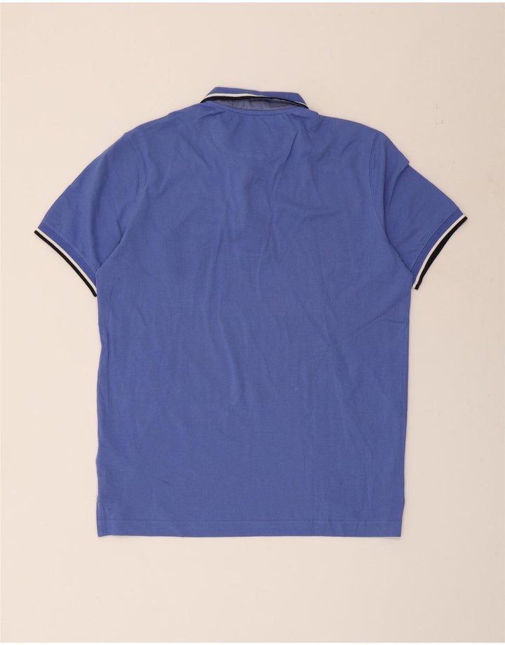 Camisa polo masculina MASSIMO DUTTI algodão azul médio