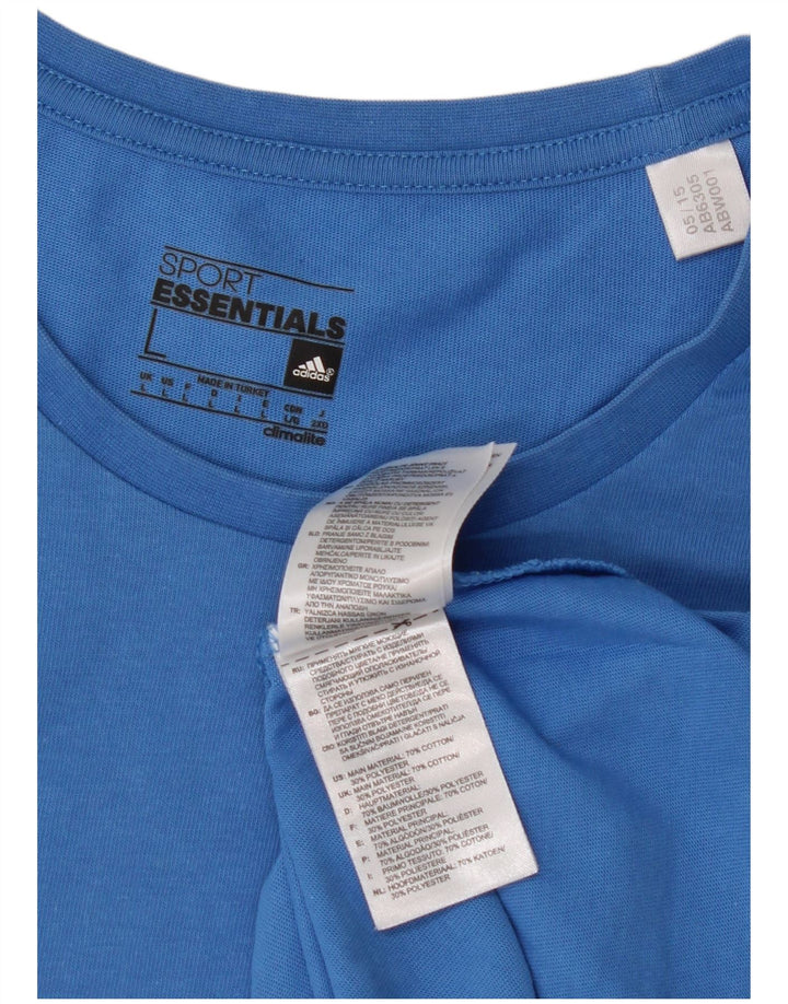 Camiseta Adidas Masculina Climalite Top Grande Algodão Azul