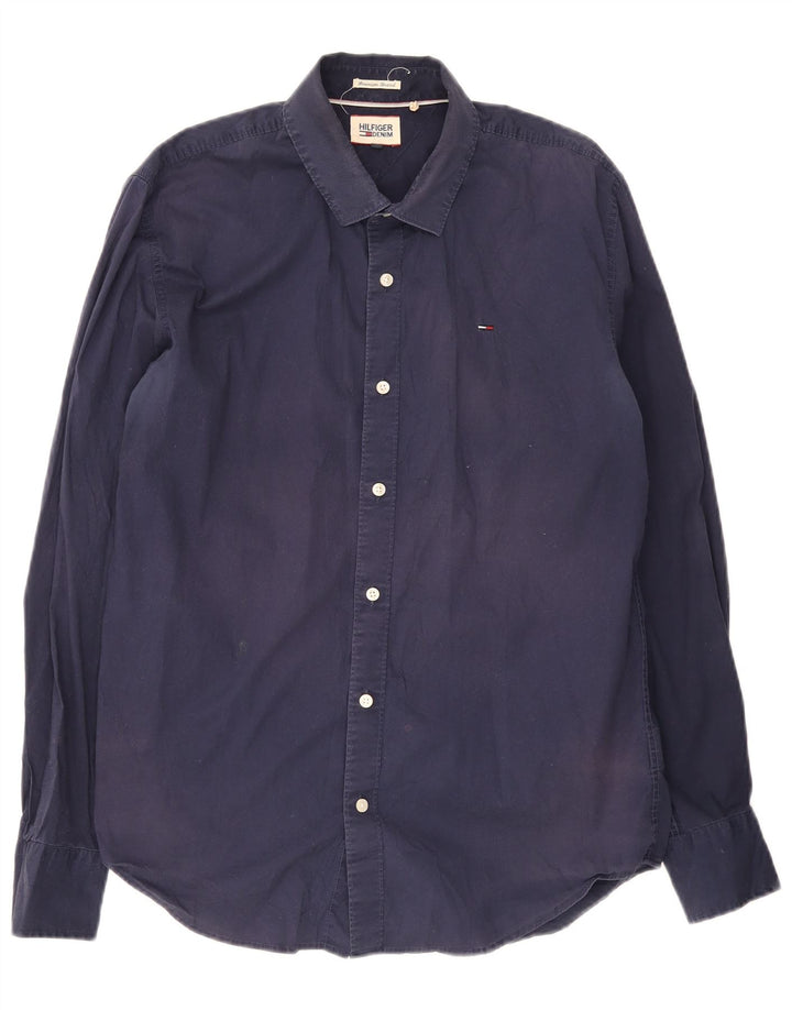 Camisa masculina Tommy Hilfiger XL azul marinho algodão