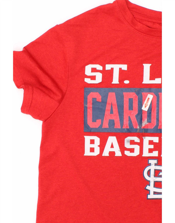 Camiseta gráfica genuína de mercadorias para meninos 11-12 anos vermelho médio