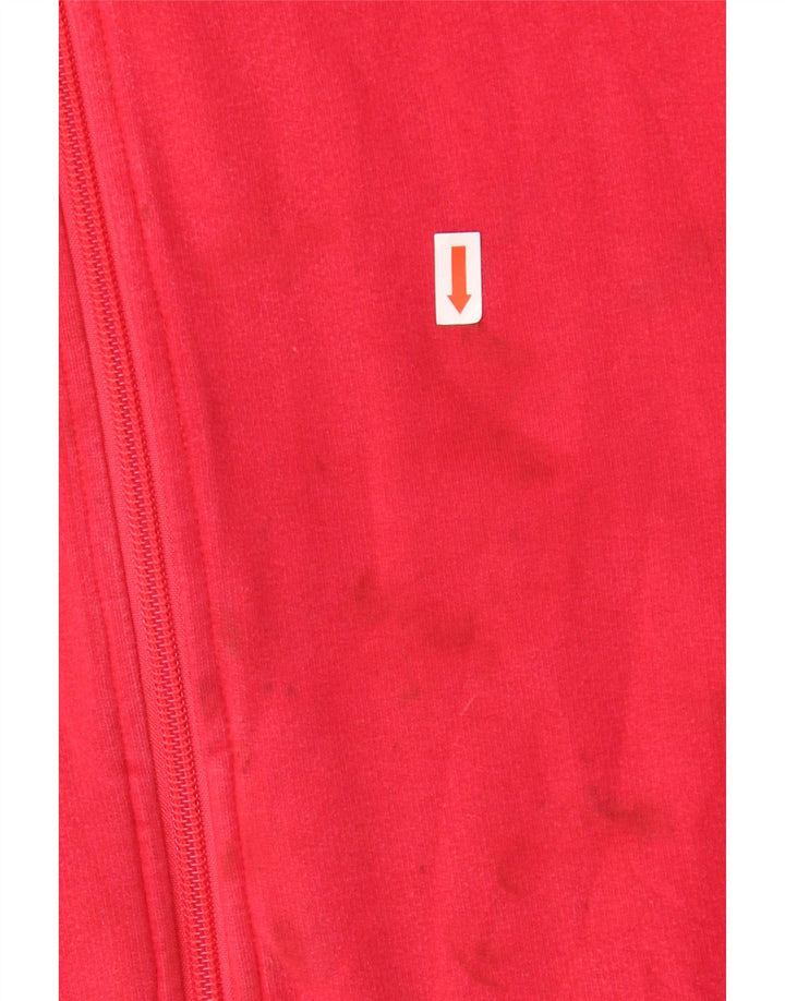 ADIDAS Womens Tracksuit Top Jacket UK 12 Médio Algodão Vermelho