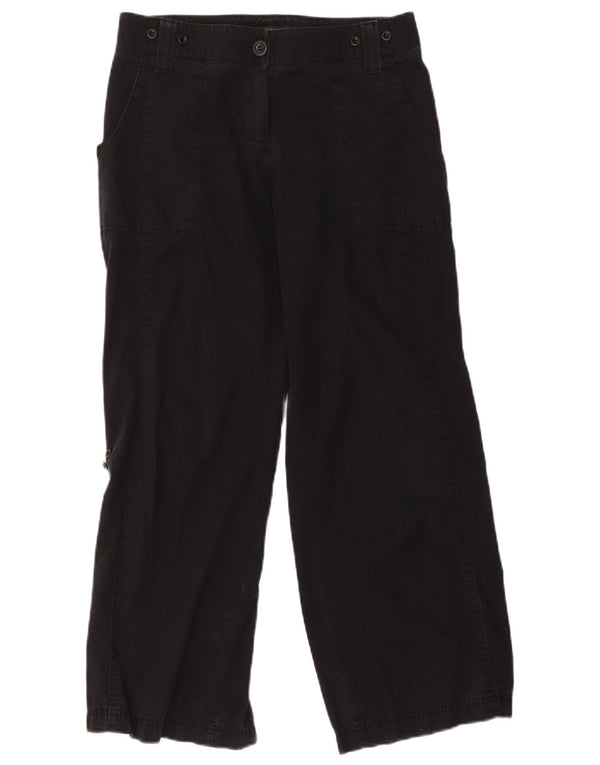 Calça casual feminina de cintura alta Marks & Spencer Reino Unido 10 pequena W32 L27 preta