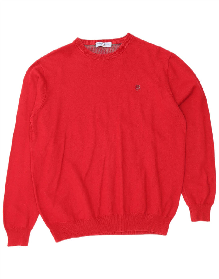 Suéter feminino HARMONT & BLAINE com gola canoa Reino Unido 18 XL algodão vermelho