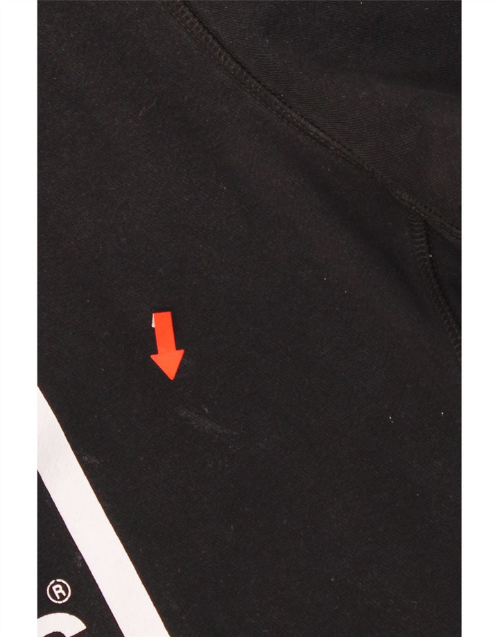 Adidas Mens Graphic Moletom Jumper Grande Algodão Preto