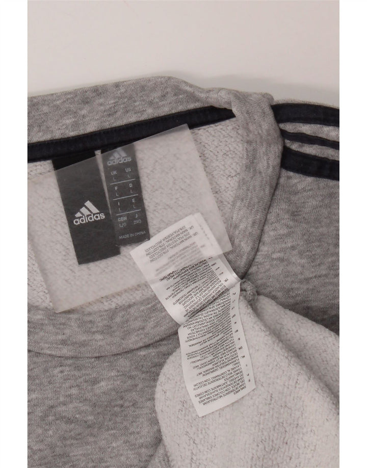 Adidas moletom masculino jumper grande algodão manchado cinza