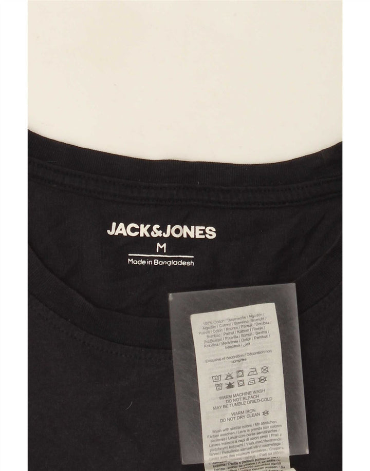 Camiseta gráfica masculina Jack & Jones Top médio algodão azul marinho