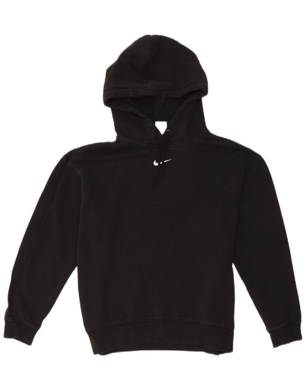 Nike masculino solto ajuste moletom com capuz pequeno algodão preto