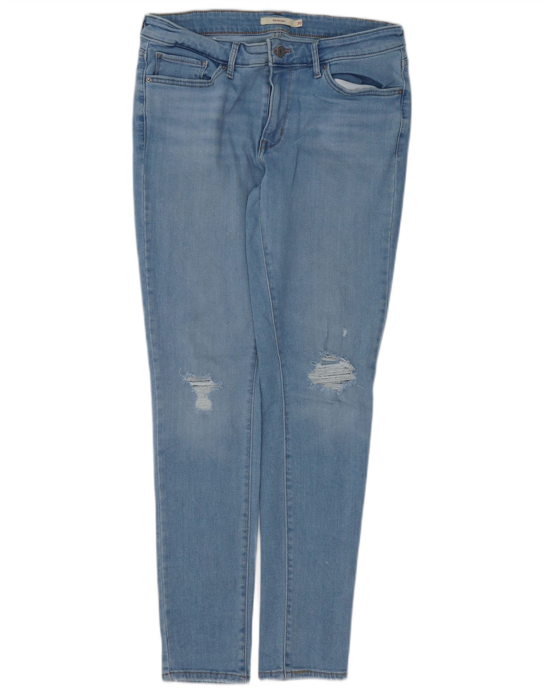 Calça jeans skinny feminina LEVI'S 711 desgastada W30 L30 azul algodão