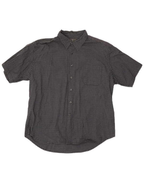 Camisa masculina de manga curta Dockers 2XL algodão xadrez preto
