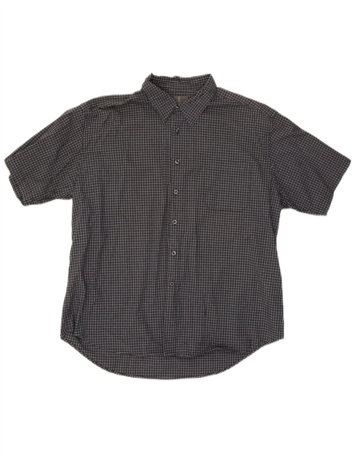 Camisa masculina de manga curta Dockers 2XL algodão xadrez preto