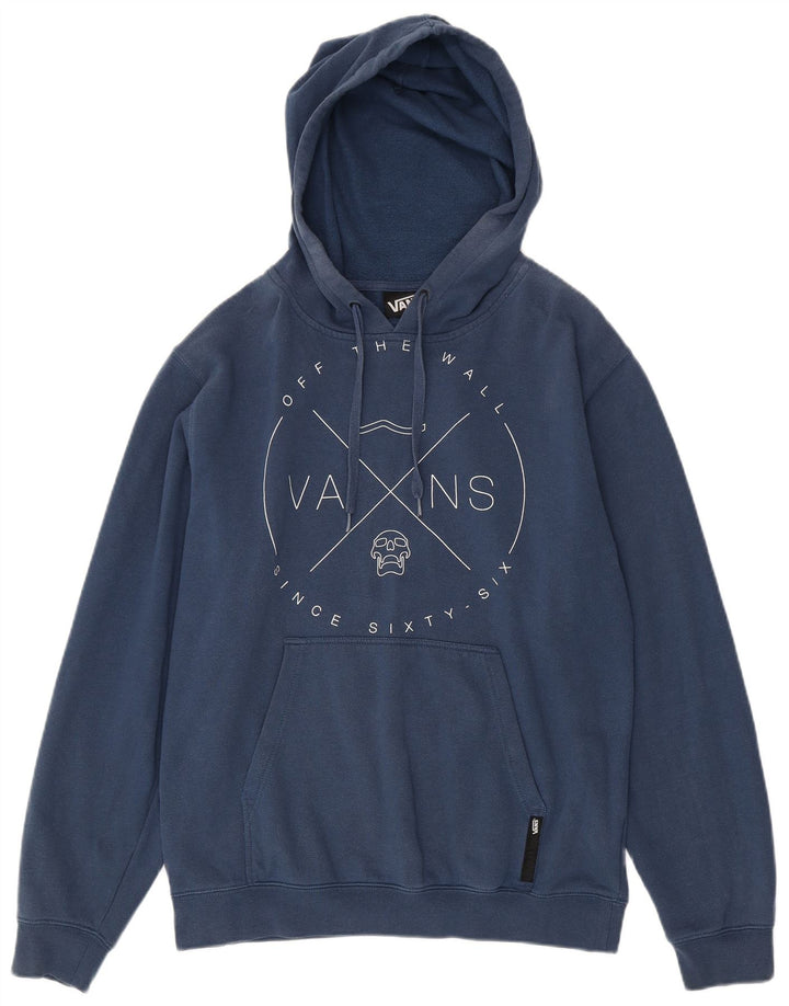 Vans masculino gráfico moletom com capuz médio azul algodão