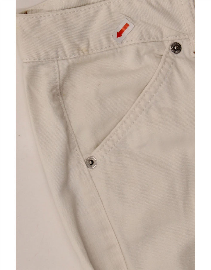 BENETTON Womens Straight Cropped Trousers W32 L24  White Vintage Benetton and Second-Hand Benetton from Messina Hembry 