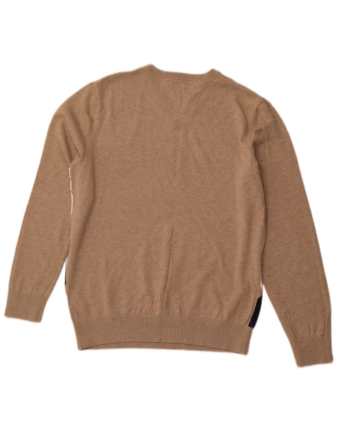 Suéter masculino TOMMY HILFIGER com decote em V médio bege argyle/diamante