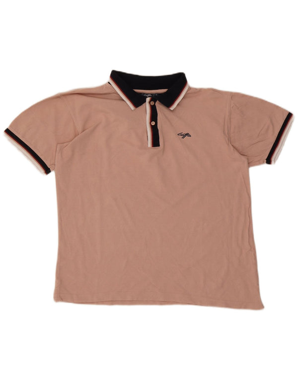 Camisa polo masculina de rugby Lotto grande algodão rosa