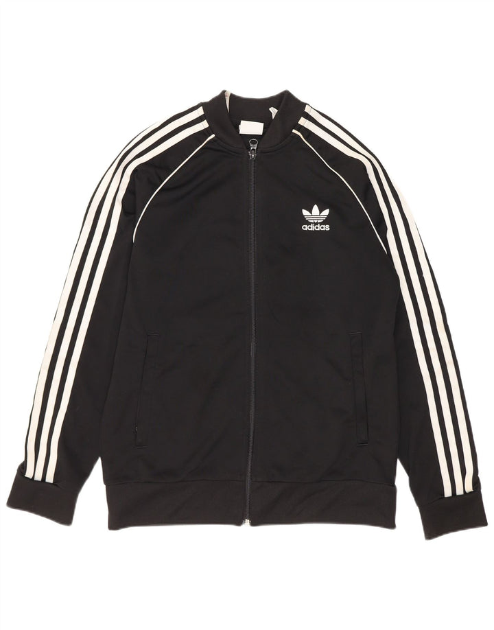 Casaco de treino Adidas Boys 12-13 anos preto poliéster