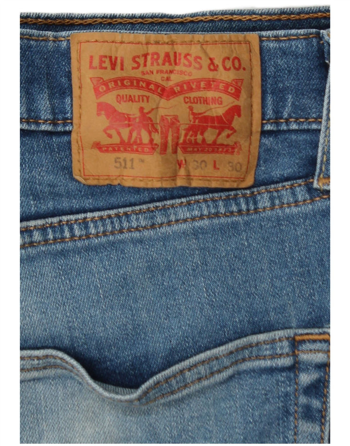 LEVI'S Masculino 511 Slim Jeans W30 L30 Azul Algodão
