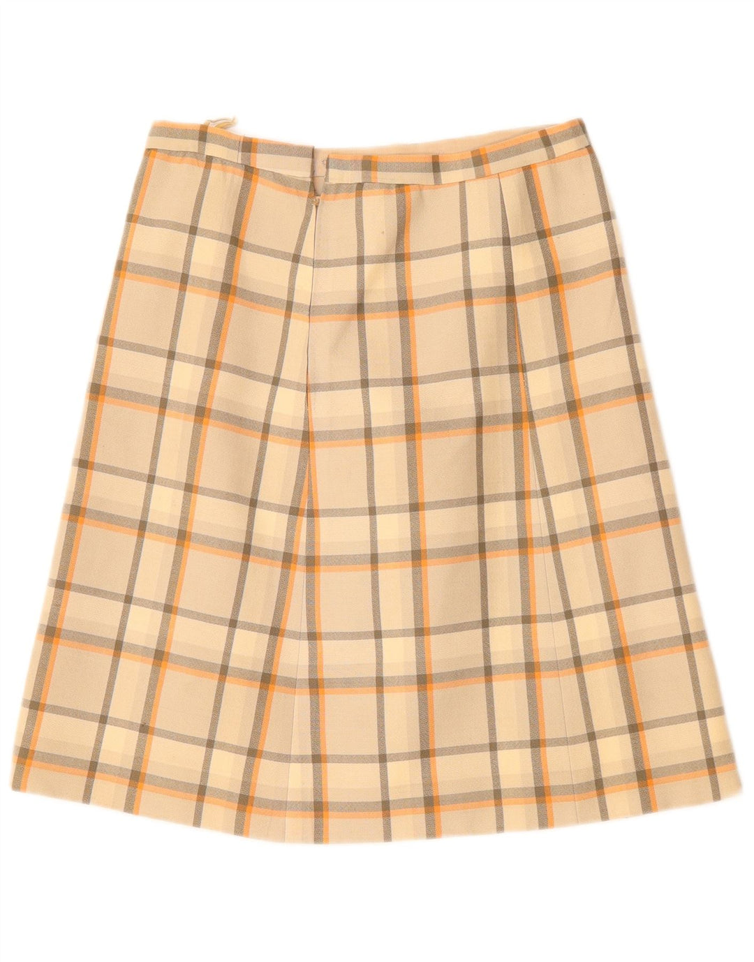 Saia feminina VINTAGE linha A W30 xadrez bege médio