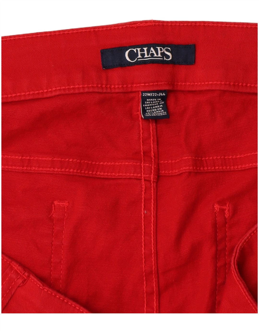 CHAPS Bermuda feminina casual US 22 3XL W44 algodão vermelho