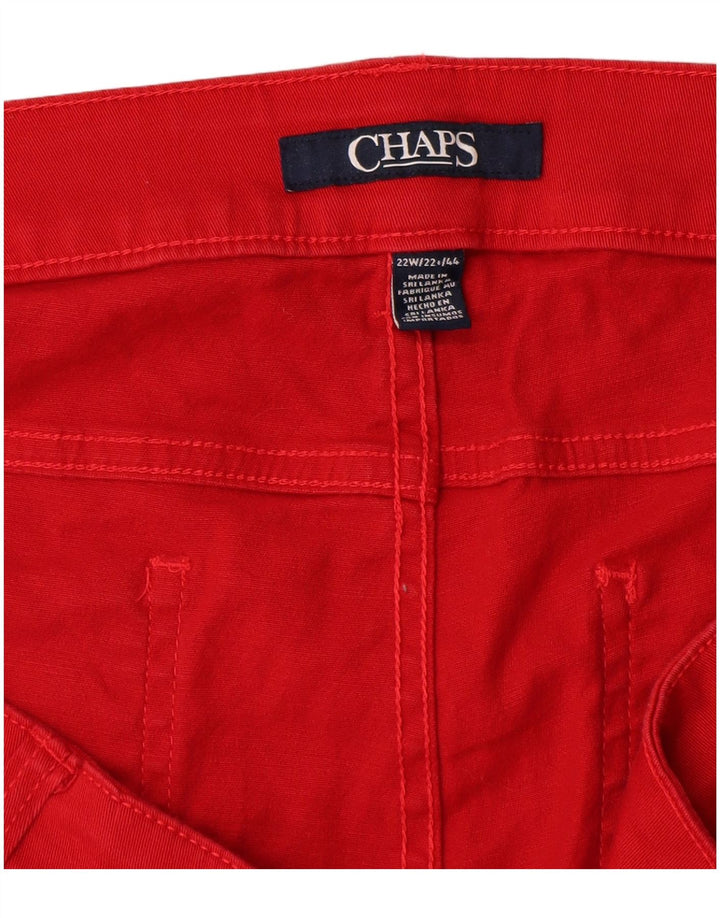 CHAPS Bermuda feminina casual US 22 3XL W44 algodão vermelho