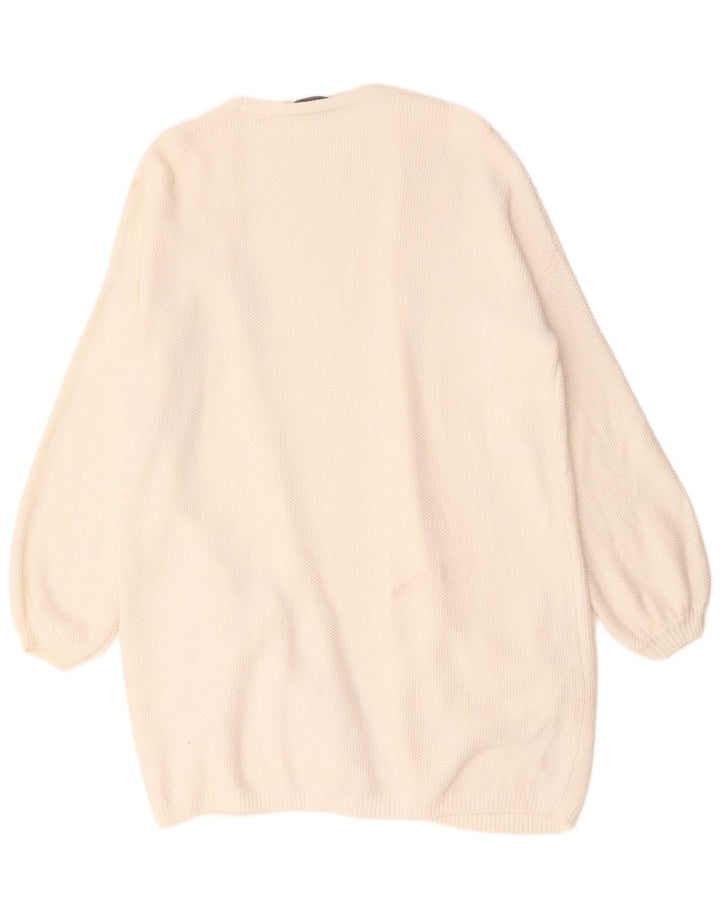 Suéter cardigã feminino MINT VELVET oversized longline Reino Unido 14 médio branco