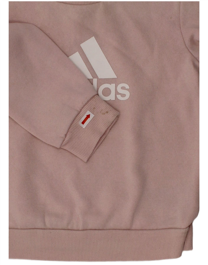 Suéter gráfico ADIDAS para meninas de 18 a 24 meses algodão rosa