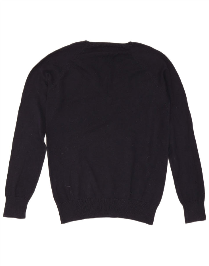 Suéter feminino Zara com decote em V Reino Unido 14 grande azul marinho