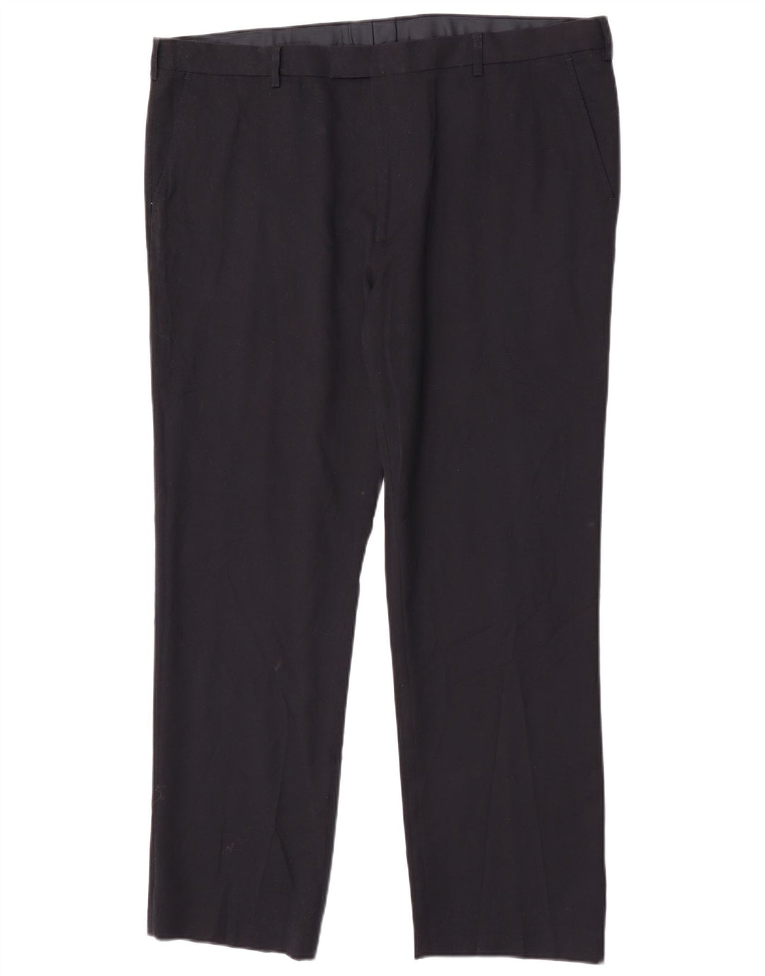 Calça masculina de ajuste regular Marks & Spencer W42 L31 azul marinho poliéster