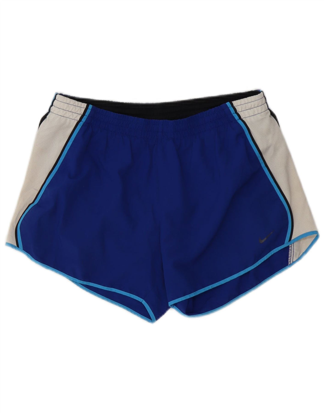 Shorts esportivos femininos Nike Dri Fit UK 14 poliéster colorblock azul médio