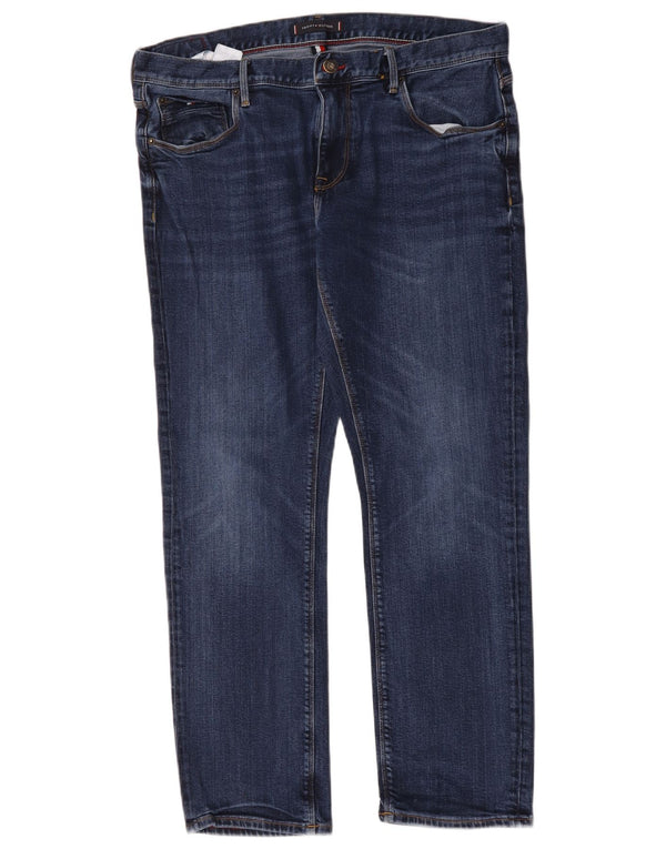 Tommy Hilfiger Masculino Denton Straight Jeans W36 L30 Azul Algodão