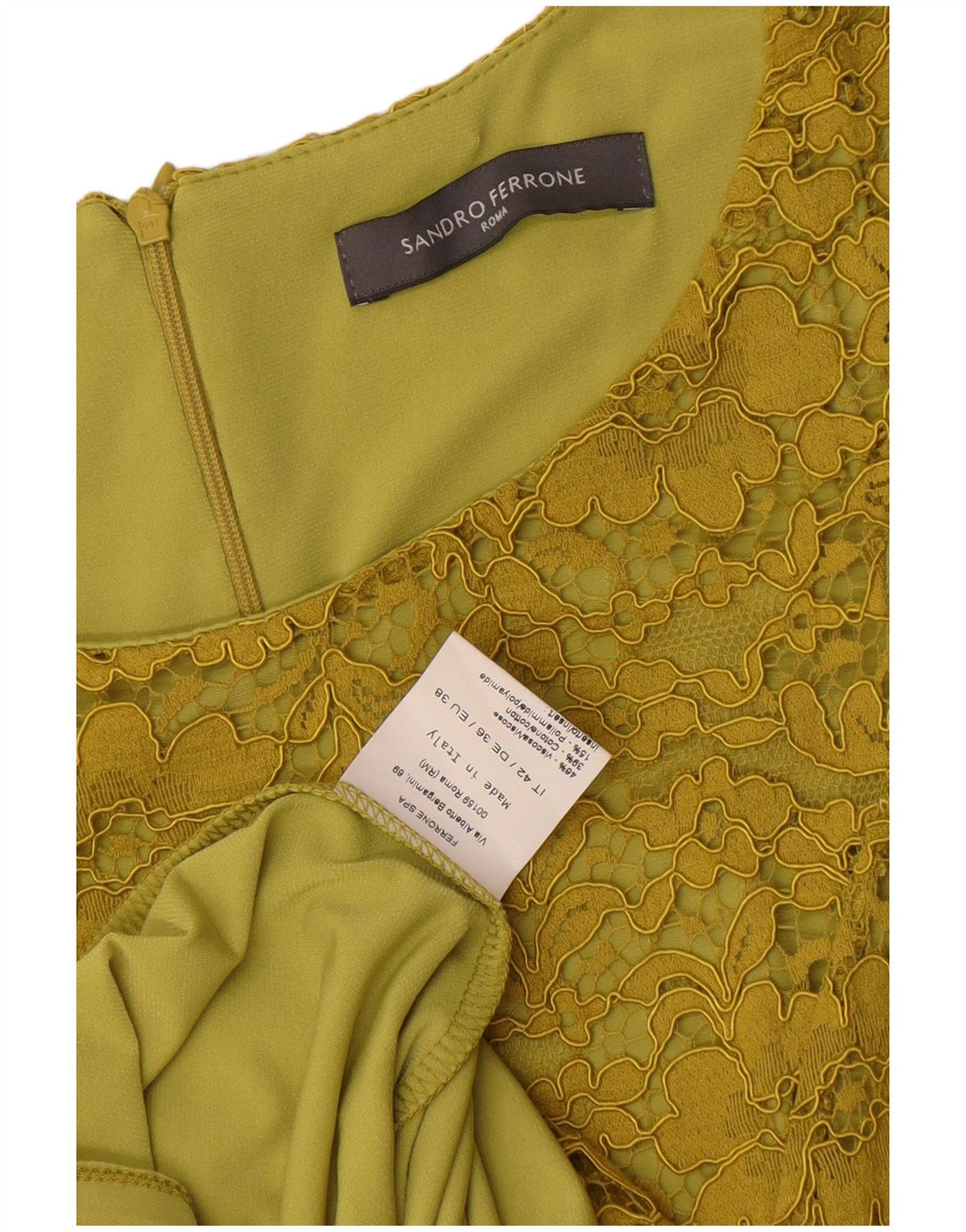 Sandro Ferrone vestido feminino sem mangas evasê IT 42 médio amarelo floral