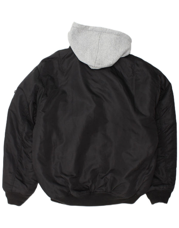 Jaqueta bomber masculina com capuz BRANDIT UK 46 3XL nylon preto