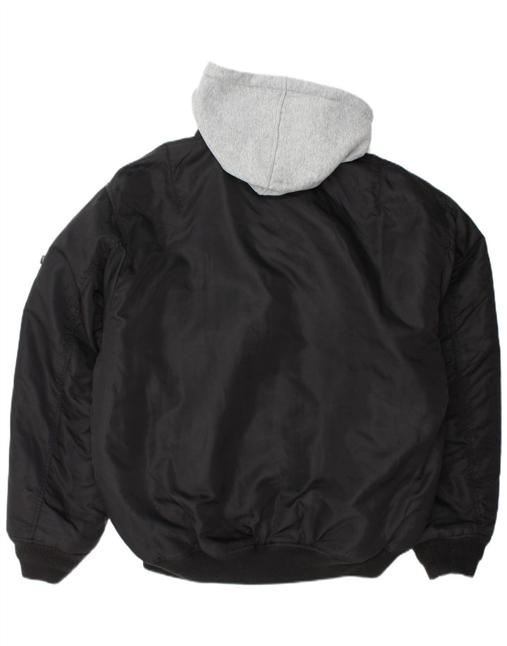 Jaqueta bomber masculina com capuz BRANDIT UK 46 3XL nylon preto