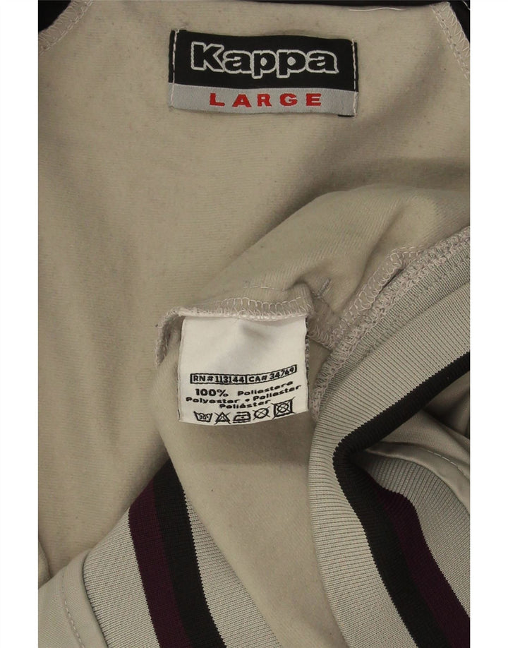 KAPPA Mens Treino Top Jaqueta Grande Poliéster Colourblock Cinza